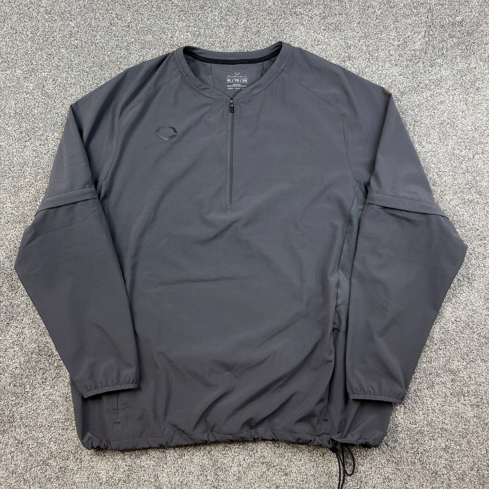 EvoShield Mens XL Gray Long Sleeve Jacket Zip Off Sleeves 1/4 Zip Windbreaker